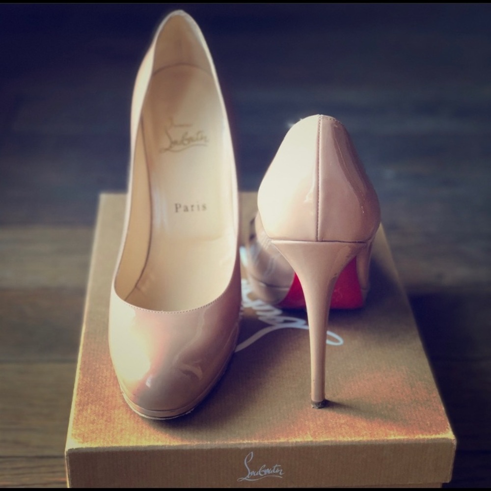 Christian Louboutin pumps 120 patent calf - nude